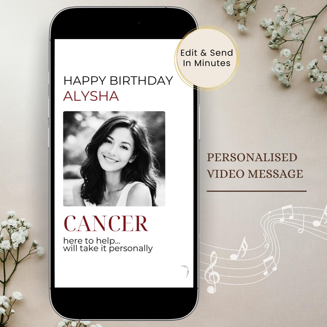 Editable Cancer Video Message Template • Personalised Photo & Text ...