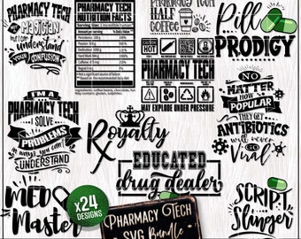 Pharmacy Tech SVG PNG Clipart Bundle, Pharmacy SVG, Pharmacy Technician Coworker Svg Appreciation Gift, Pharmacy Shirt Svg, Cricut Cut File