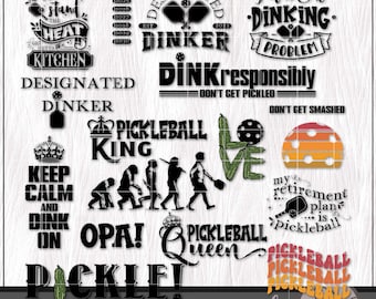 Pickleball SVG Bundle, Pickleball Shirt SVG PNG Clipart Cricut Cut File, Pickleball Paddles Svg, Pickleball Sport Svg