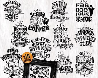 Despachador del 911 SVG, Despacho de Halloween PNG de sublimación, Regalo de agradecimiento al teleoperador, Camisa Svg, Paquete de archivos de corte Cricut