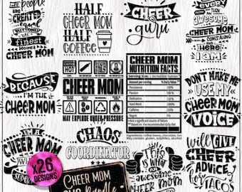 Cheer Mom SVG, Cheerleader SVG PNG Bundle, Senior Mom Cheerleading Shirt Svg, Regalo de agradecimiento, Sudadera Svg, Cricut Cut File