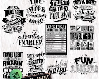 Travel Agent SVG PNG Bundle, Travel Advisor SVG, Travel Consultant Appreciation Gift, Shirt Svg, Mug Svg, Tumbler Svg, Sublimation Designs