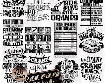 Kranführer SVG, lustige Konstruktion SVG PNG Bundle, Wertschätzung Geschenk, Shirt SVG, Cricut Cut Datei, Sublimation