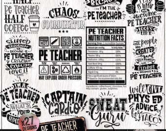 Bundle SVG professeur d'éducation physique, professeur de physique Ed chemise SVG Png, cadeau d'appréciation de professeur d'éducation physique, Svg de professeur de gymnastique, fichier coupe Cricut entraîneur