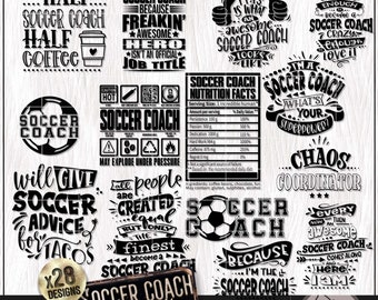 Soccer Coach SVG Bundle, School Coach Appreciation Gift, Soccer Ball Shirt SVG PNG, Sublimation Design