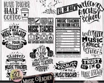Music Teacher SVG, Music Teacher Shirt SVG Png Bundle, Appreciation Gift, Music Notes SVG, Piano Svg, Musical Svg, Cricut Cut File