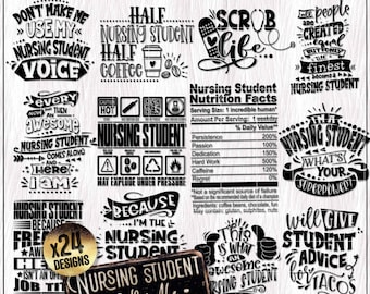 Student Nurse SVG, Nursing PNG Bundle, Appreciation Gift, Nutrition Facts Shirt Svg, Sublimation Design, Cricut Cut File