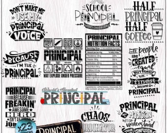 Principal SVG PNG Bundle, Funny School Headmaster SVG, Educator Appreciation Gift, Best Principal Ever Shirt Tumbler Svg, Cricut Cut File