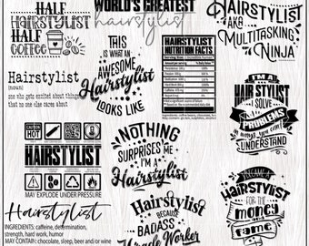 Hairstylist SVG PNG Bundle, Funny Hair Stylist SVG, Hair Dresser Appreciation Gift, Cosmetology Shirt Svg, Hairstylist Quote Svg