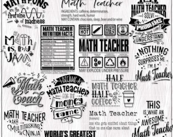 Math Teacher SVG, Math Classroom Decor SVG, Math Shirt Tumbler Design SVG Cut File, Silhouette, Glowforge Digital Download