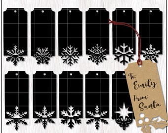 Kerst tag SVG bundel, kerstcadeau tag SVG, kerstcadeau label SVG, Cricut cut-bestand, Glowforge CNC laser SVG-bestand