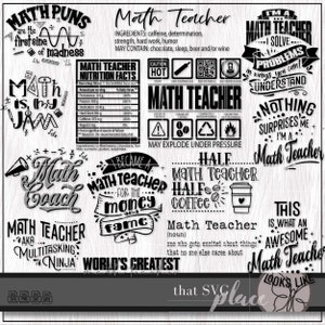 Math Teacher SVG, Math Classroom Decor SVG, Math Shirt Tumbler Design SVG Cut File, Silhouette, Glowforge Digital Download