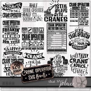 Opérateur de grue SVG, construction drôle PNG SVG Bundle, cadeau d'appréciation, chemise Svg, fichier de coupe Cricut, sublimation
