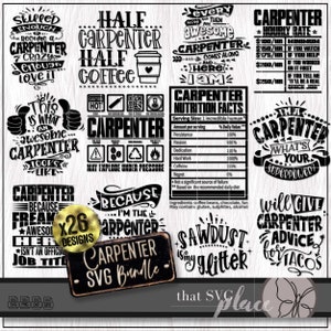 Bundle menuisier SVG, SVG bricoleur, ouvrier du bâtiment SVG Png, collègue SVG, cadeau d'appréciation, valeur nutritive chemise sublimation, Cricut