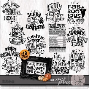 Trabajador postal SVG, paquete PNG de Halloween, divertido trabajador postal SVG, regalo de agradecimiento al cartero, camisa de cartero SVG, archivo de corte Cricut