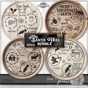 Santa Tray SVG Bundel, Santa Plate SVG, Cookies voor Santa SVG, Santa Cookie Plate Svg, Dear Santa Tray Svg, Cricut Glowforge Cut File
