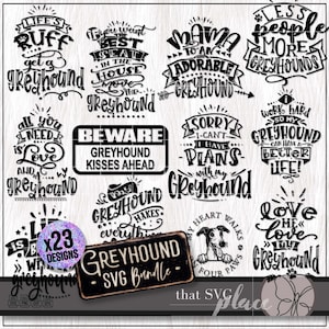 Greyhound SVG-bundel, moeder vader shirt PNG clipart, hondenliefhebber ondertekent SVG, ornament sublimatie geschenken kunst, Cricut cut-bestand
