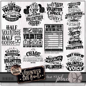 Bundle SVG pour les bénévoles, cadeaux de remerciement pour les bénévoles de la communauté, valeur nutritive chemise Tumbler Svg, sublimation PNG, fichier de coupe Cricut