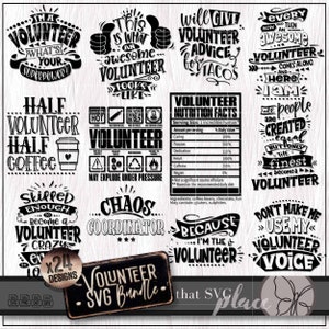 Volunteer SVG Bundle, Community Volunteer Appreciation Gifts, Nutrition Facts Shirt Tumbler Svg, PNG Sublimation, Cricut Cut File