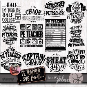 Bundle SVG professeur d'éducation physique, professeur de physique Ed chemise SVG Png, cadeau d'appréciation de professeur d'éducation physique, Svg de professeur de gymnastique, fichier coupe Cricut entraîneur