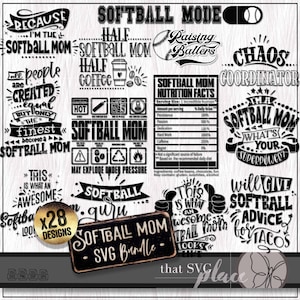 Maman de softball SVG, Raising Ballers SVG, cadeau d'appréciation de maman, chemise de softball SVG Png Bundle, conception par sublimation, fichier de coupe Cricut