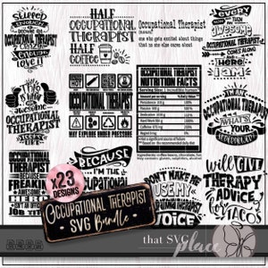 Bundle ergothérapie SVG, ergothérapie SVG Png, cadeau d'appréciation Svg thérapeute, valeur nutritive chemise Svg, fichier de coupe Cricut, sublimation