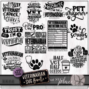 Dierenarts SVG, DVM PNG clipart bundel, dierenarts SVG, veterinaire waardering cadeau, dierenarts shirt SVG, paw print stethoscoop SVG, scrub leven SVG