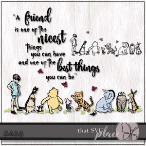 Klassieke Winnie de Poeh, Knorretje, Iejoor, konijn, Christopher Robin SVG, EPS, PNG, Cricut silhouet Glowforge Cutting-bestand, digitale download