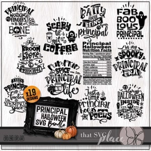 Principal SVG, Halloween PNG-bundel, grappige schooldirecteur SVG, onderwijzer waardering cadeau, shirt Tumbler Svg, Cricut Cut-bestand