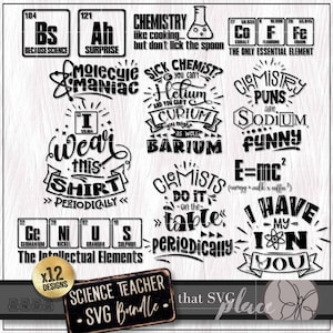 Tableau périodique des données SVG PNG, fichier de coupe Cricut, fichier laser ou sublimation