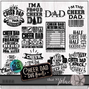 Cheer Dad SVG, grappige Cheerleading Dad SVG PNG-bundel, waardering cadeau, T-shirt Svg, Cricut Cut-bestand, sublimatie