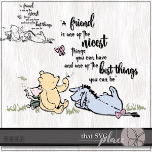 Winnie de Poeh SVG, Iejoor SVG, Knorretje SVG Png Clipart, klassieke Pooh Bear Svg, Cricut Cut-bestand, sublimatie, digitale download