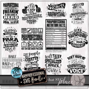Para SVG-bundel, paraprofessionele SVG PNG, grappige para professionele SVG, waardering cadeau, T-shirt SVG, para quote SVG, sublimatie, Cricut
