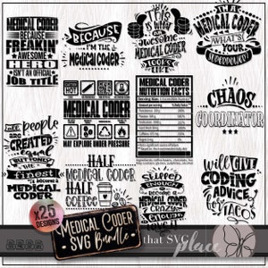 Medizinischer Coder SVG-Bundle, Shirt SVG PNG, Wertschätzung Geschenk, Becher Png, Aufkleber SVG Clipart, Cricut Schnitt digitale Datei