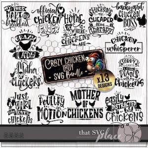 Crazy Chicken Lady SVG Bundle, drôle de poulet chemise SVG PNG, poussin maman Svg, cadeau Svg agriculteur, ferme maison Svg, fichier de coupe Cricut amateur de poulet
