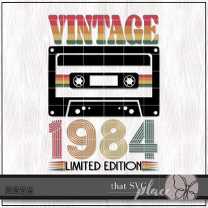 40esimo compleanno SVG, 40esimo compleanno Card Design, 40esimo compleanno Camicia SVG, Retro Vintage 1984 Cricut Cut File, Sublimazione