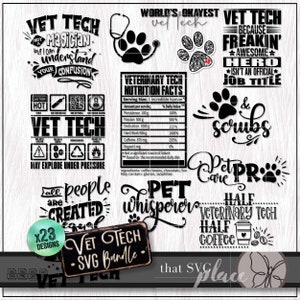 Dierenarts Tech SVG PNG-bundel, grappige dierenarts Tech SVG, dierenarts Tech Week waardering cadeau, dierenarts technicus TShirt Svg, dierenartsassistent Svg