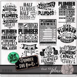 Plumber SVG PNG Bundle, Funny Plumber SVG, Plumbing Appreciation Gift, Shirt Svg, Tumbler Svg, Cricut Cut File, Sublimation