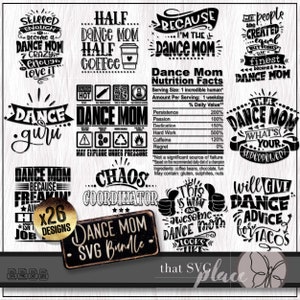 Maman danse SVG, danse SVG PNG Bundle, cadeau d'appréciation, valeur nutritive chemise Svg, conception de sublimation de coordonnateur du chaos, fichier de coupe Cricut