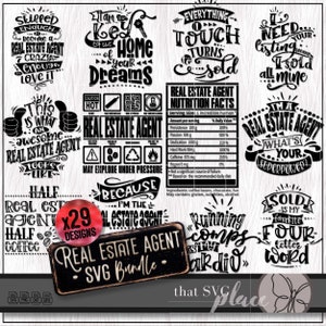 Agent immobilier SVG, lot SVG courtier, chemise PNG Clipart, cadeau d'appréciation, valeur nutritive Svg, fichier de coupe Cricut, sublimation