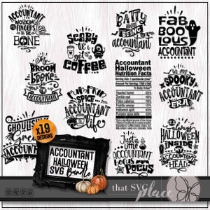 Contador SVG, paquete PNG de Halloween, contabilidad Svg, contable escolar Svg, regalo de agradecimiento Svg de CPA, camisa de compañero de trabajo Svg, clipart de finanzas