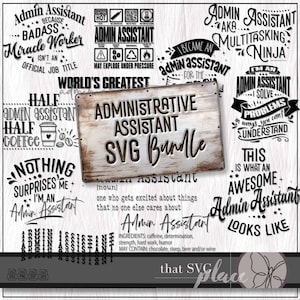 Secretário SVG, pacote SVG PNG de assistente administrativo, trabalhador de escritório escolar engraçado Svg, presente de agradecimento ao administrador, camiseta profissional de administrador Svg