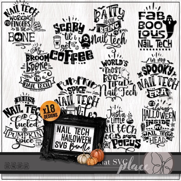 Nail Tech SVG Bundle, Halloween Nail Technician PNG SVG, Nails Svg, Appreciation Gifts, Nail Boss, Shirt Svg, Cricut Cut File