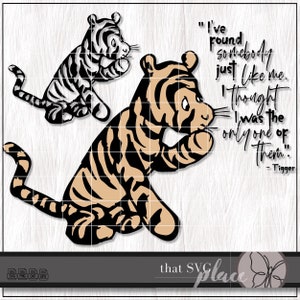 Winnie de Poeh SVG, Tigger SVG PNG clipart, klassieke Pooh Bear SVG, Cricut cut-bestand, sublimatie, digitale download