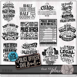 Officier de police SVG, police PNG Bundle, cadeau shérif, valeur nutritive chemise Svg, ornement SVG, sublimation de coordinateur du chaos, fichier de coupe Cricut