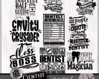 Dentist SVG PNG Bundle, Dental SVG, Dentist Gift, T-Shirt & Tumbler Svg, Tooth Svg, Toothbrush Svg, Appreciation Gift, Cricut Cut File