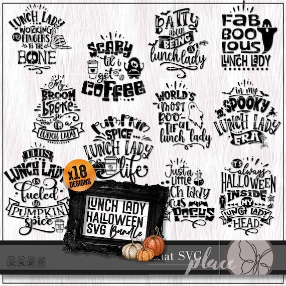 Lunch Lady SVG, Halloween Lunch Lady PNG Bundle, Cook Svg, Chef Svg, Cafeteria Lady Svg, Appreciation Gift Svg, Cricut Cut File