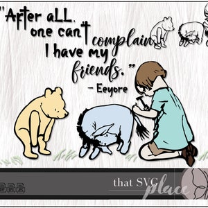 Classico Winnie the Pooh SVG, Eeyore SVG, Christopher Robin SVG Cricut Cut File, Clipart di Winnie the Pooh, Download digitale