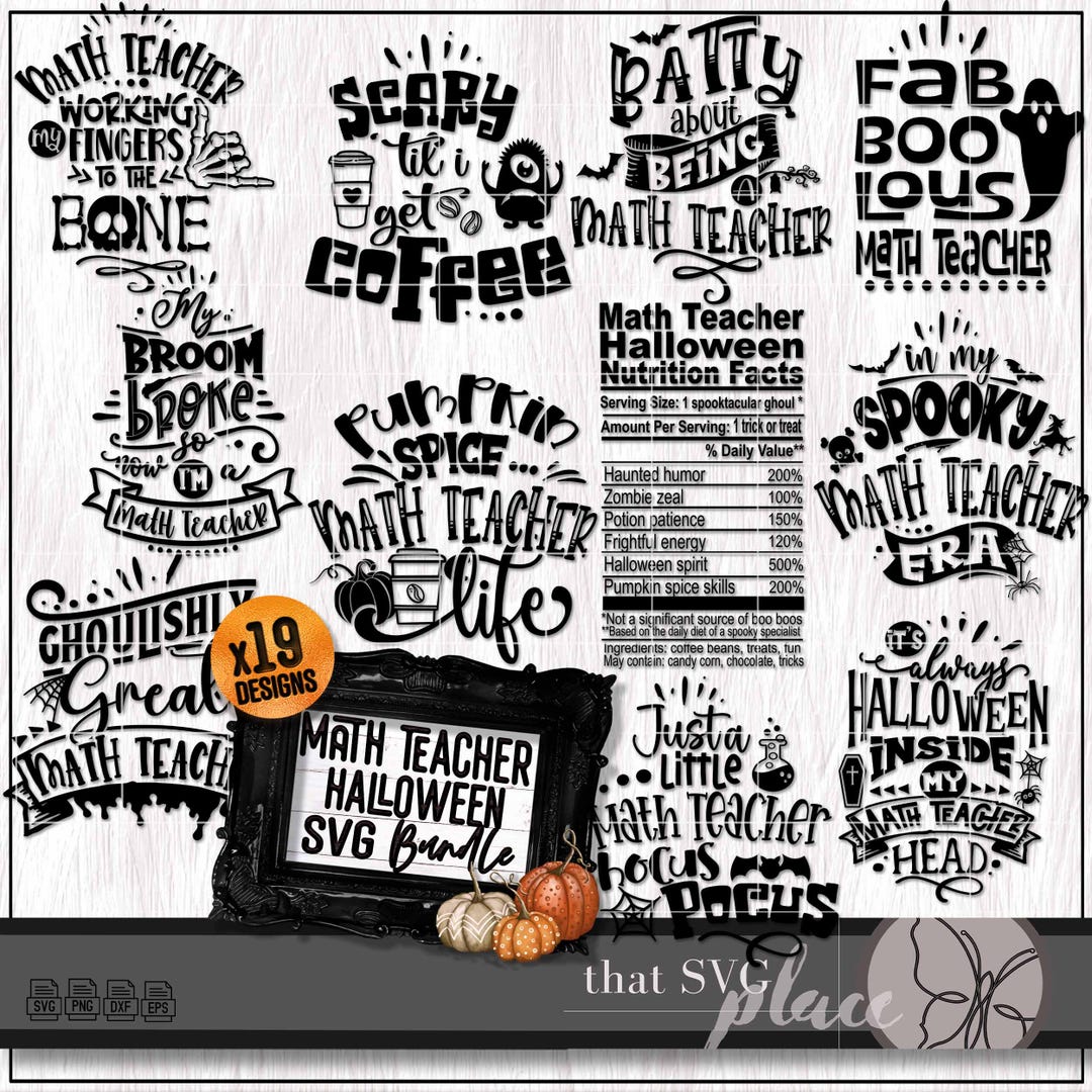 Math Teacher SVG, Halloween PNG Bundle, Classroom Decor SVG, Math Shirt ...