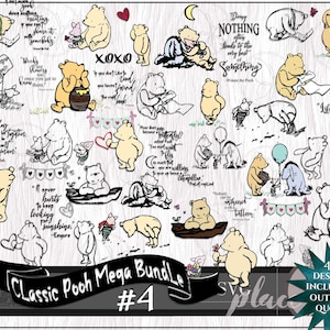 Winnie de Poeh SVG, klassieke Pooh SVG-bundel, Knorretje SVG, Iejoor Svg, Christopher Robin Svg, Pooh Svg, Cricut Cut-bestanden